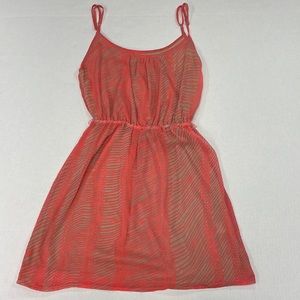 Junior’s Jetset sleeveless dress coral and brown print size Small New with Tags